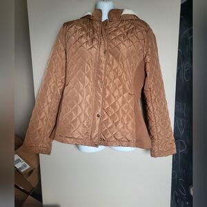 Quilted Brown Jacket, Size Medium